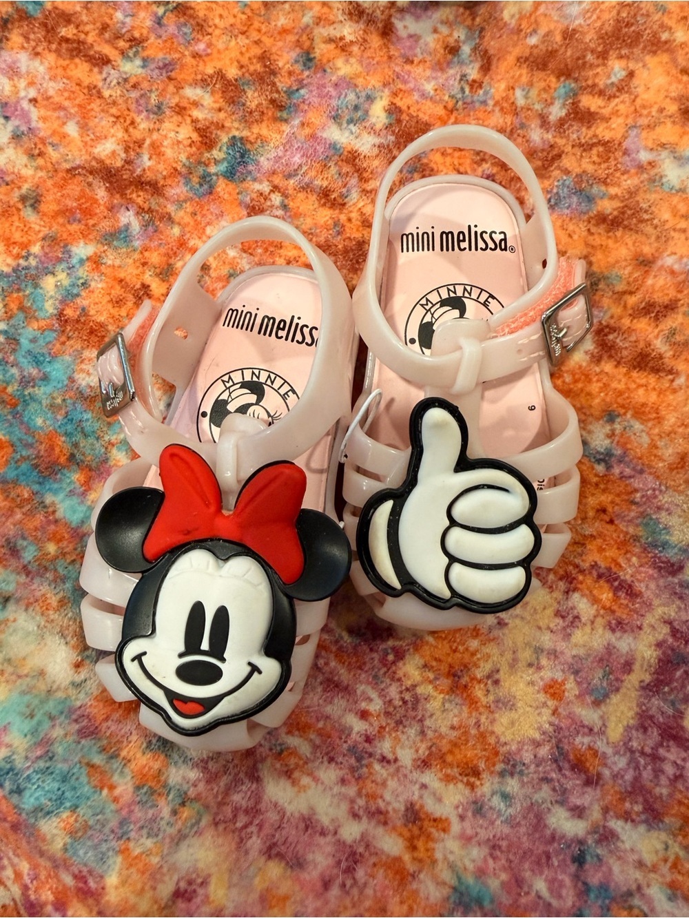 Mini Melissa Minnie Mouse Jelly Sandals Pink Toddler Size 6 Disney Shoes